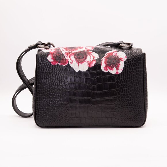 longchamp le pliage Heritage medium shoulder bag Flower design leather - Picture 3 of 12